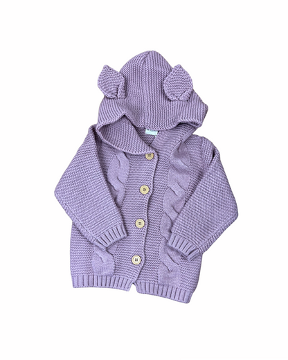 Knitted & Hooded Cardigan-Cardigans-Beacon London-Blush-0-3 Months-Beacon London