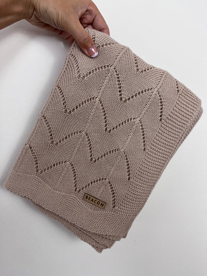 Super Soft Touch Knit Blanket-Blankets-Beacon London-Pink Oatmeal-Beacon London