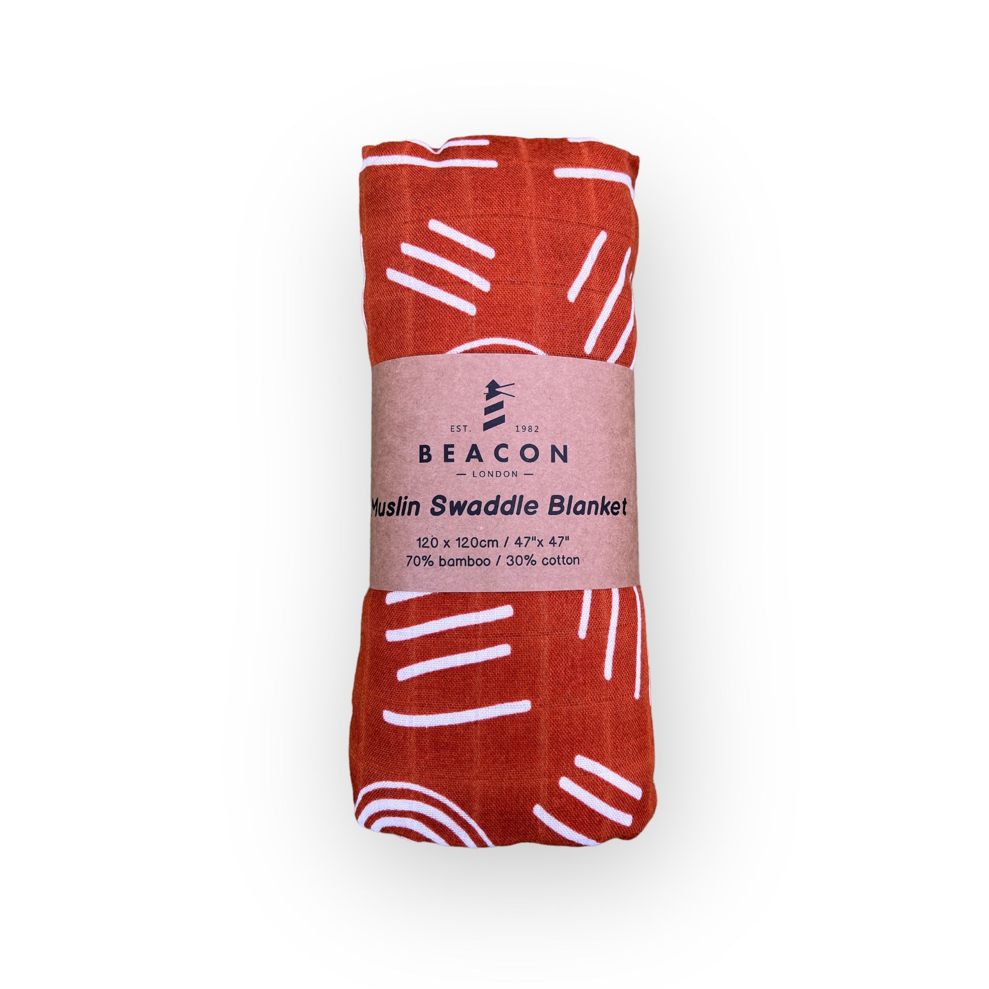 Muslin Bamboo Swaddle Blankets-Blankets-Beacon London-Tan Rainbow-Beacon London