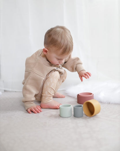 Stacking Cups - Neutrals-Silicone Toys-Beacon London-Neutrals-Beacon London