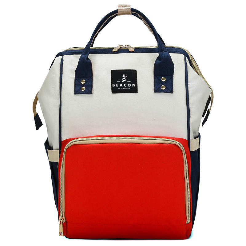 Changing Bag In Red, Navy & Cream-Baby Changing Bag-Beacon London-Beacon London
