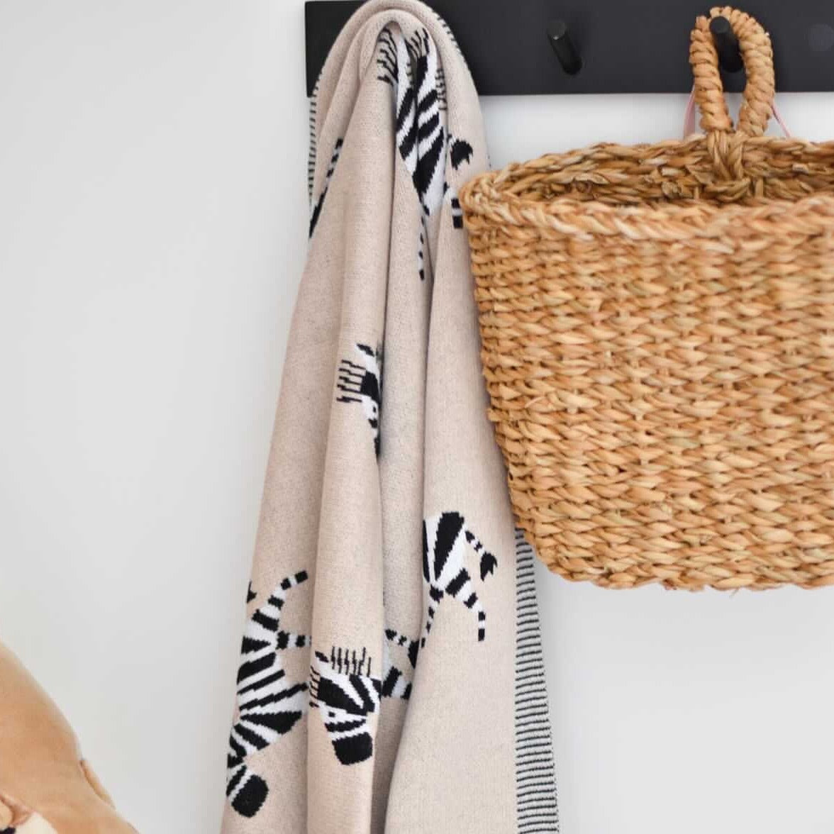 Zebra 100% Cotton Blanket-Blankets-Beacon London-Sky Blue-Beacon London