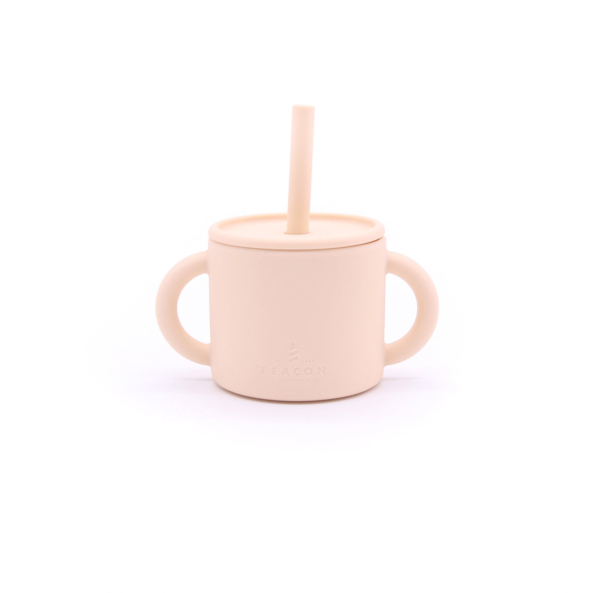Silicone Cup With Handles and Straw-Drinks-Beacon London-Cream-Beacon London