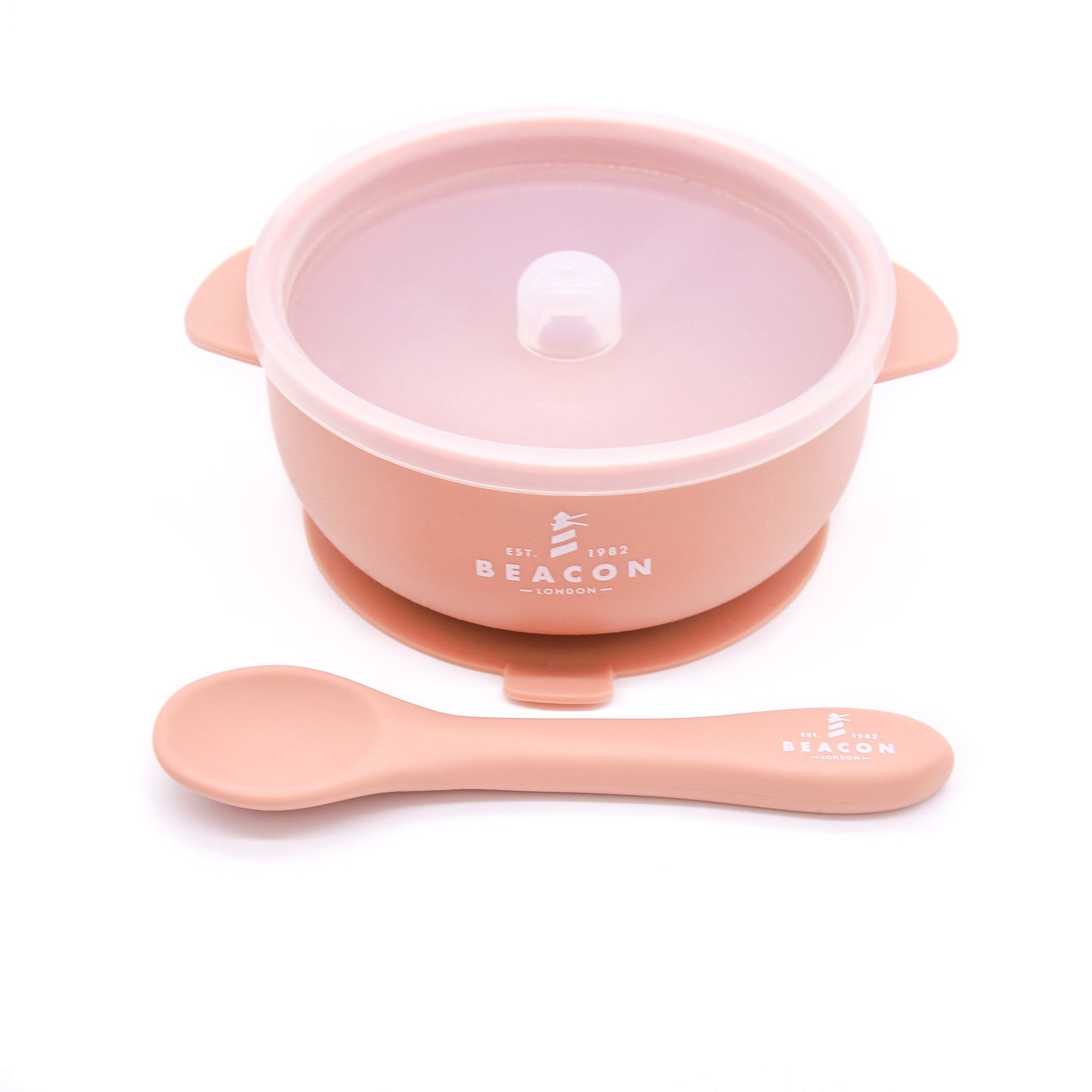 Silicone Bowl With Suction Pad & Spoon-Dinner Set-Beacon London-Blush-Beacon London